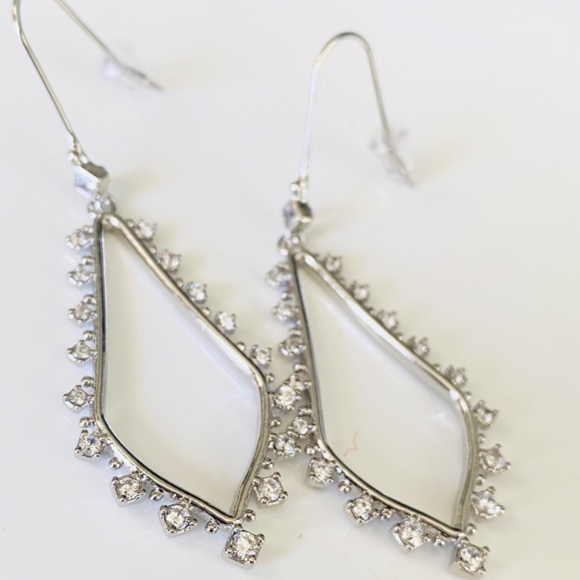 NEW Kendra Scott Bea Crystal Drop Frame Hoop Earrings - Picture 14 of 16